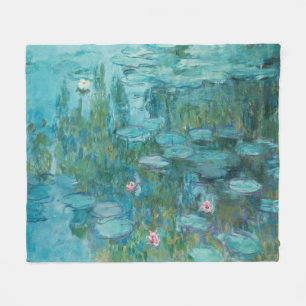 Waterlelies, beeldende kunst olieverfschilderij, C Fleece Deken