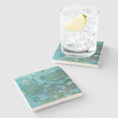 Waterlelies, beeldende kunst olieverfschilderij, C Stenen Onderzetter (Zijkant)