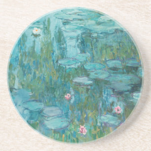 Waterlelies, beeldende kunst olieverfschilderij, C Zandsteen Onderzetter