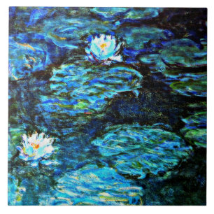 Waterlelies, Blauw, door Claude Monet Tegeltje