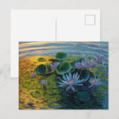 Waterlelies blauw en Paarse van Claude Monet Briefkaart (Voorkant / Achterkant)