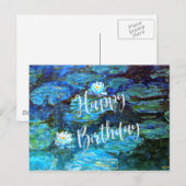 Waterlelies (blauw), Gefeliciteerd met je verjaard Briefkaart (Voorkant / Achterkant)