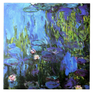 Waterlelies, Blauwe Indigo, beeldende kunst, Tegeltje