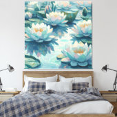Waterlelies Canvas Afdruk (Insitu (Slaapkamer))