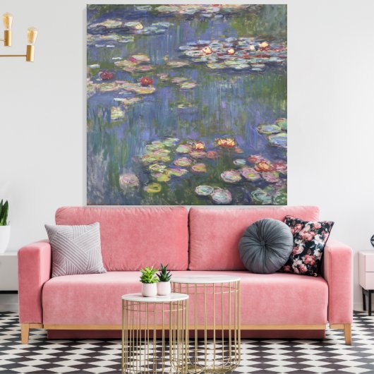 Waterlelies Canvas Afdruk (Insitu (Woonkamer))
