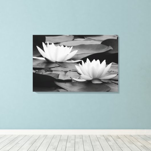 Waterlelies Canvas Print (Insitu (Houten vloer))