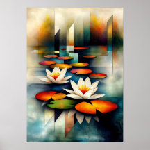 Waterlelies - Cubistische Minimalistische Visie
