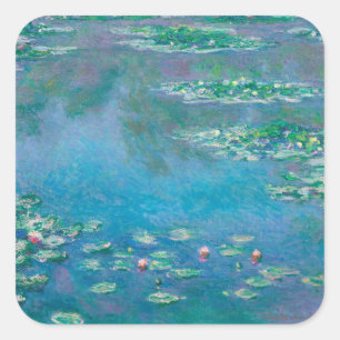 Waterlelies door Claude Monet Schilderkunst Vierkante Sticker