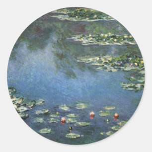 Waterlelies door Claude Monet, Vintage Bloemen Ronde Sticker
