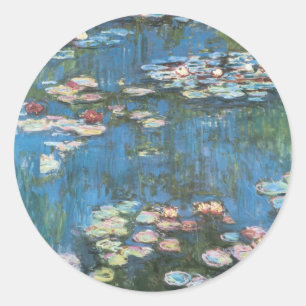 Waterlelies door Claude Monet, Vintage Impressioni Ronde Sticker