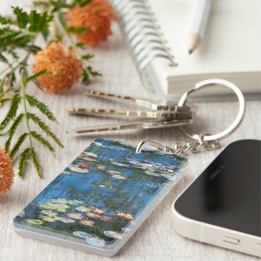 Waterlelies door Claude Monet, Vintage Impressioni Sleutelhanger (Voorkant Rechts)