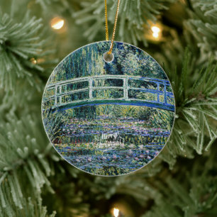 "Waterlelies en Japanse Brug" Keramisch Ornament