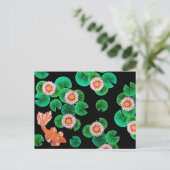 Waterlelies en Koi Fish Briefkaart (Staand voorkant)