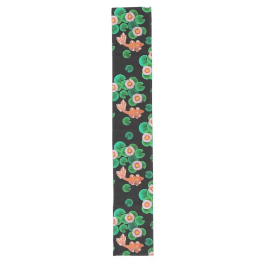 Waterlelies en Koi Fish Table Runner Lange Tafelloper (Voorkant)