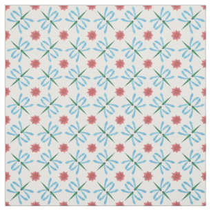  waterlelies en libellen op Blue Fabric Stof