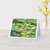 Waterlelies en Vissen Koi Kaart (Gele Bloem)