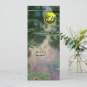 WATERLELIES /GEEL EDLESTEEN MONOGRAM KAART (Staand voorkant)