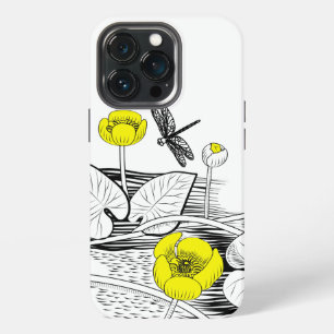 Waterlelies geel grafisch iPhone 13 pro hoesje