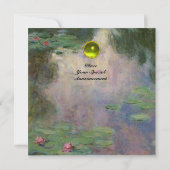 WATERLELIES /GELE EDELSTEEN INITIALEN KAART (Achterkant)