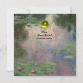 WATERLELIES /GELE EDELSTEEN MONOGRAM KAART (Achterkant)