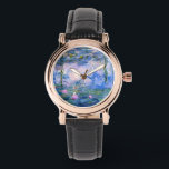 Waterlelies Horloge<br><div class="desc">Water Lilies is een serie van meer dan 200 olieschilderijen van de Franse impressionist Claude Monet. Dit schilderij,  voltooid in 1919,  heeft schaduwen van blauw en roze.</div>