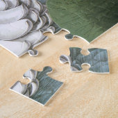 Waterlelies in een vijver in de tuin legpuzzel (Zijkant)