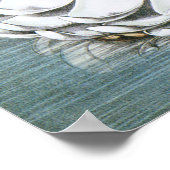 Waterlelies in een vijver in vintage stijl poster (Hoek)