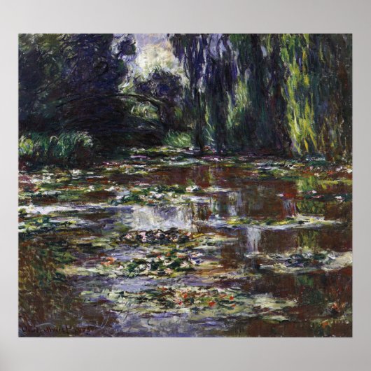 Waterlelies in Vijver door Claude Monet, Vintage K Poster (Voorkant)