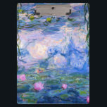Waterlelies Klembord<br><div class="desc">Water Lilies is een serie van meer dan 200 olieschilderijen van de Franse impressionist Claude Monet. Dit schilderij,  voltooid in 1919,  heeft schaduwen van blauw en roze.</div>