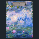 Waterlelies Klembord<br><div class="desc">Water Lilies is een serie van meer dan 200 olieschilderijen van de Franse impressionist Claude Monet. Dit schilderij,  voltooid in 1919,  heeft schaduwen van blauw en roze.</div>