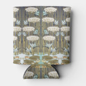 Waterlelies, libellen, moeras art nouveau blikjeskoeler (Voorkant)