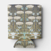 Waterlelies, libellen, moeras art nouveau blikjeskoeler (Achterkant)