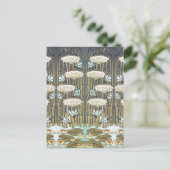 Waterlelies, libellen, moeras art nouveau briefkaart (Staand voorkant)