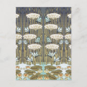 Waterlelies, libellen, moeras art nouveau briefkaart (Voorkant)