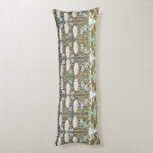 Waterlelies, libellen, moeras art nouveau lichaamskussen (Achterkant (Verticaal))