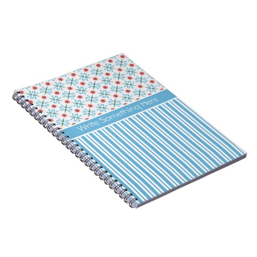 Waterlelies, libellen, strepen spiraal Notitieboek (Rechterzijde)