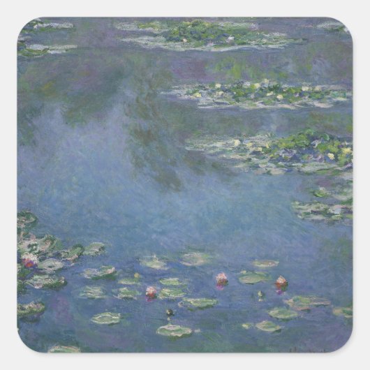 Waterlelies Monet 1906 Vierkante Sticker (Voorkant)