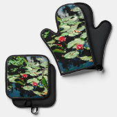 Waterlelies Ovenwant & Pannenlap Set (Voorkant / Achterkant)