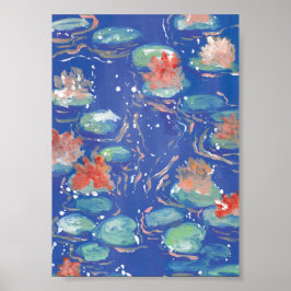 Waterlelies Print, Waarde Poster Papier (Matte)