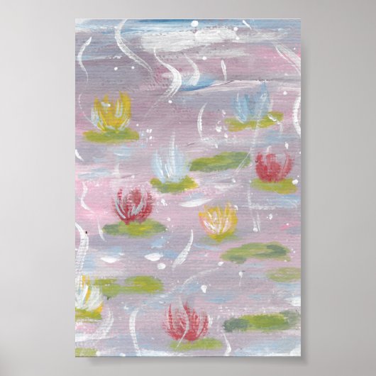 Waterlelies Print, Waarde Poster Papier (Matte) (Voorkant)