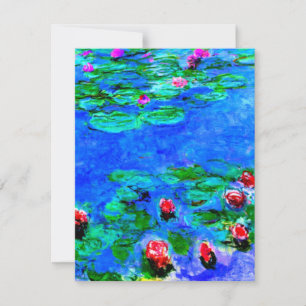 Waterlelies, rood, door Oscar-Claude Monet Kaart