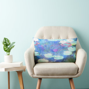 Waterlelies, Roze, schilderij van Claude Monet Kussen