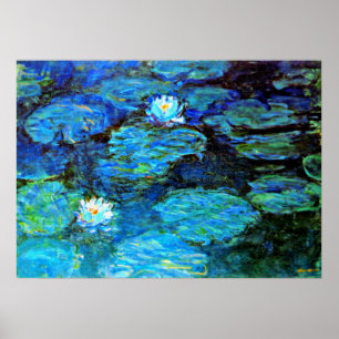 Waterlelies, schilderij in fijne kunst poster