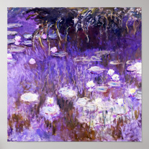Waterlelies schilderij van Claude Monet Poster