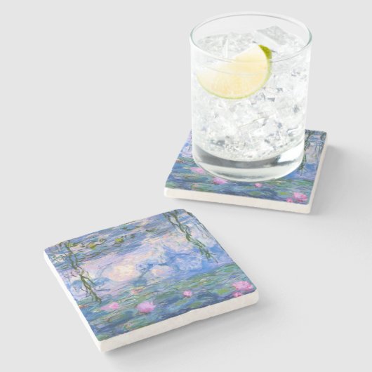 Waterlelies Stenen Onderzetter (Zijkant)