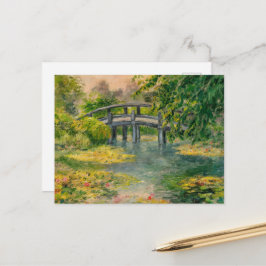 Waterlelies van Claude Monet, Brug, Zonsondergang Briefkaart