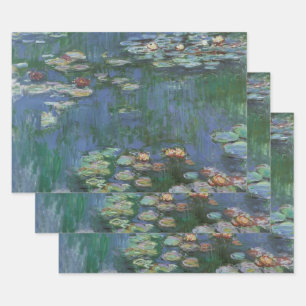 Waterlelies van Claude Monet, Oude Bloemen Inpakpapier Vel