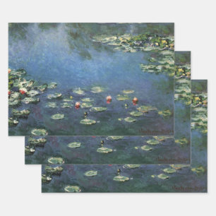 Waterlelies van Claude Monet, Oude Bloemen Inpakpapier Vel