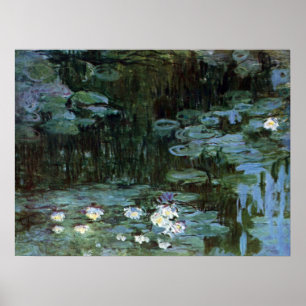 Waterlelies van Claude Monet, Vintage Fine Art Poster