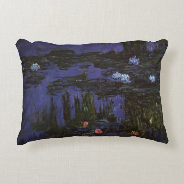 Waterlelies van Claude Monet, Vintage Impressionis Accent Kussen (Voorkant)